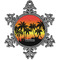 Tropical Sunset Pewter Ornament - Front