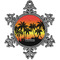 Tropical Sunset Vintage Snowflake Ornament (Personalized)