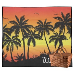 Tropical Sunset Outdoor Picnic Blanket (Personalized)