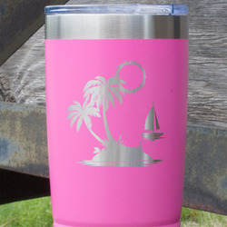 Tropical Sunset 20 oz Stainless Steel Tumbler - Pink - Single Sided