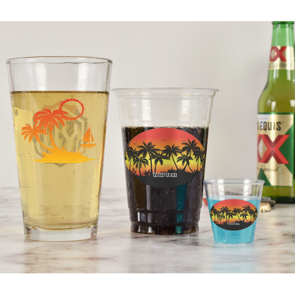 Tropical Sunset Pint Glass - Two Content - In Context