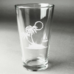 Tropical Sunset Pint Glass - Engraved