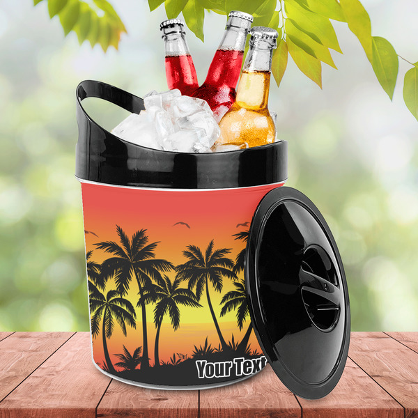 Tropical Sunset Plastic Ice Bucket - LIFESTYLE