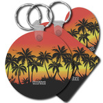 Tropical Sunset Plastic Keychain (Personalized)