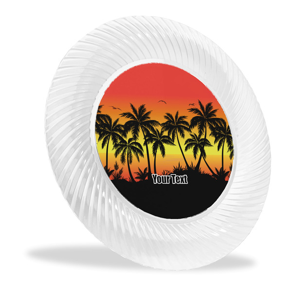 Custom Tropical Sunset Plastic Party Dinner Plates - 10" (Personalized)