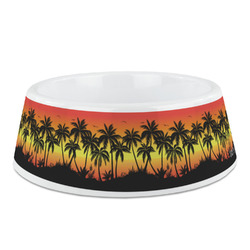 Tropical Sunset Plastic Dog Bowl (Personalized)