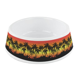 Tropical Sunset Plastic Dog Bowl - Small (Personalized)