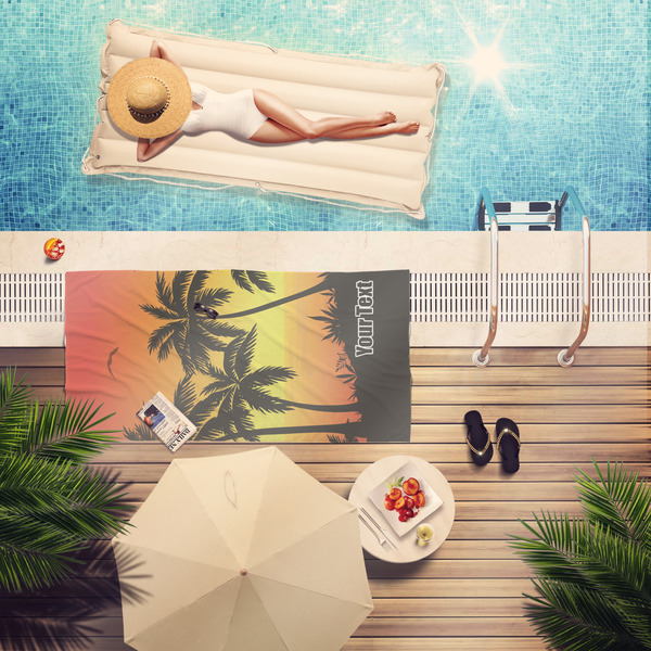 Tropical Sunset Pool Towel Lifestyle