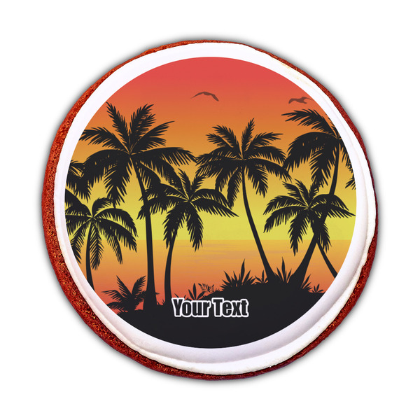 Tropical Sunset Printed Icing Circle - Medium - On Cookie