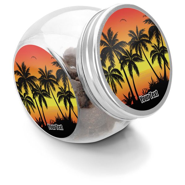 Custom Tropical Sunset Puppy Treat Jar (Personalized)