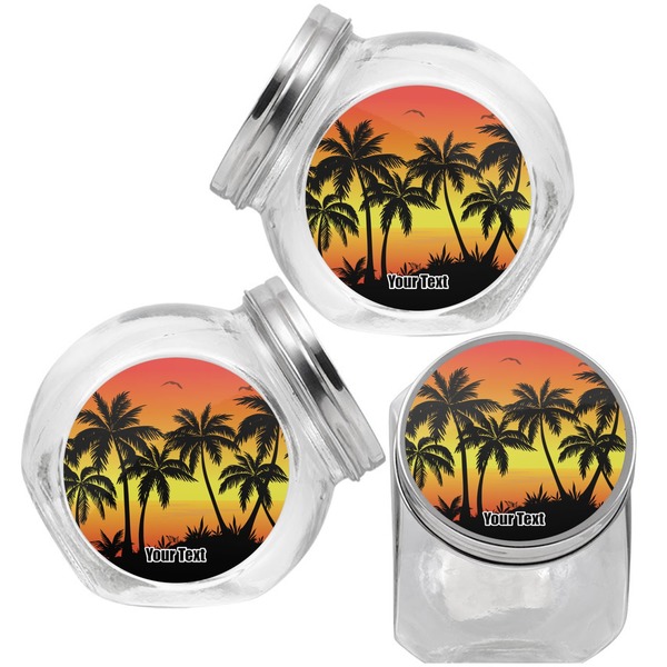 Tropical Sunset Puppy Treat Jar - Top Left Right