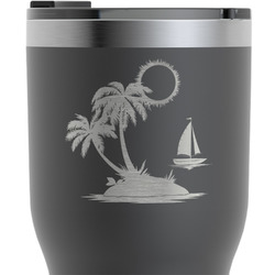 Tropical Sunset RTIC Tumbler - Black - Engraved Front