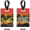 Tropical Sunset Rectangle Luggage Tag (Front + Back)