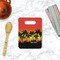 Tropical Sunset Rectangle Trivet with Handle - LIFESTYLE