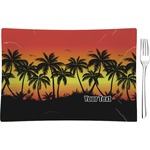 Tropical Sunset Rectangular Glass Appetizer / Dessert Plate - Single or Set (Personalized)