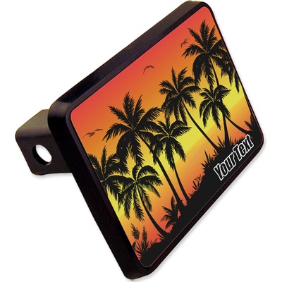 Tropical Sunset Rectangular Trailer Hitch Cover - 2" (Personalized)
