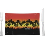 Tropical Sunset Rectangular Glass Lunch / Dinner Plate - Single or Set (Personalized)