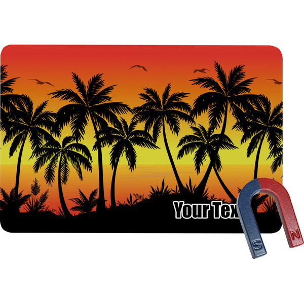 Custom Tropical Sunset Rectangular Fridge Magnet (Personalized)