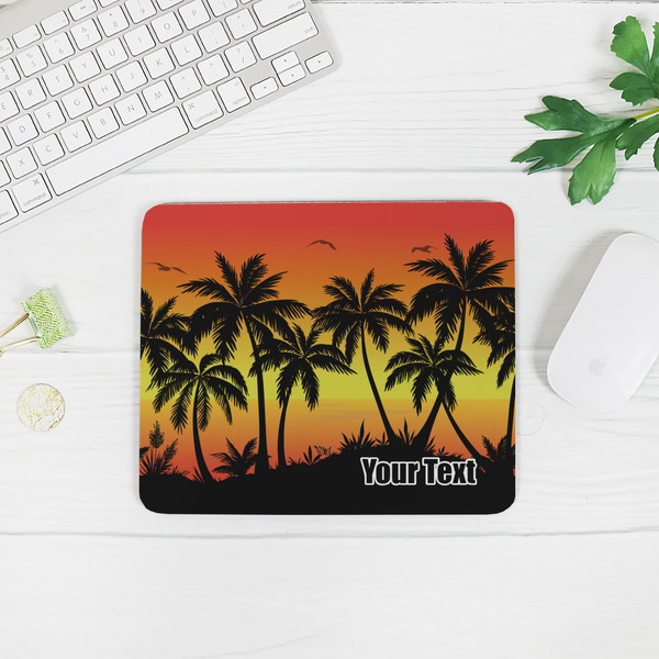 Tropical Sunset Rectangular Mouse Pad - LIFESTYLE 2