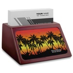 Tropical Sunset Red Mahogany Business Card Holder (Personalized)