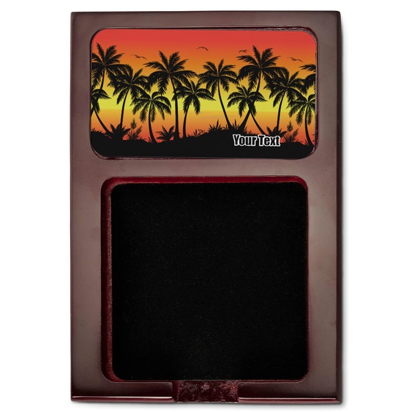 Tropical Sunset Red Mahogany Sticky Note Holder - Flat