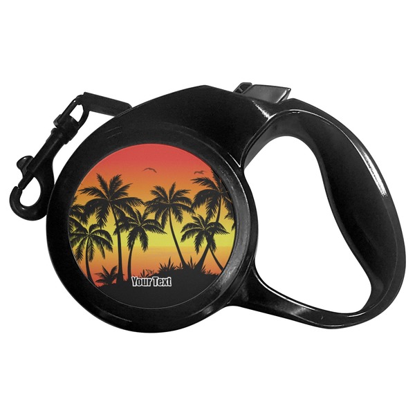 Custom Tropical Sunset Retractable Dog Leash - Medium (Personalized)