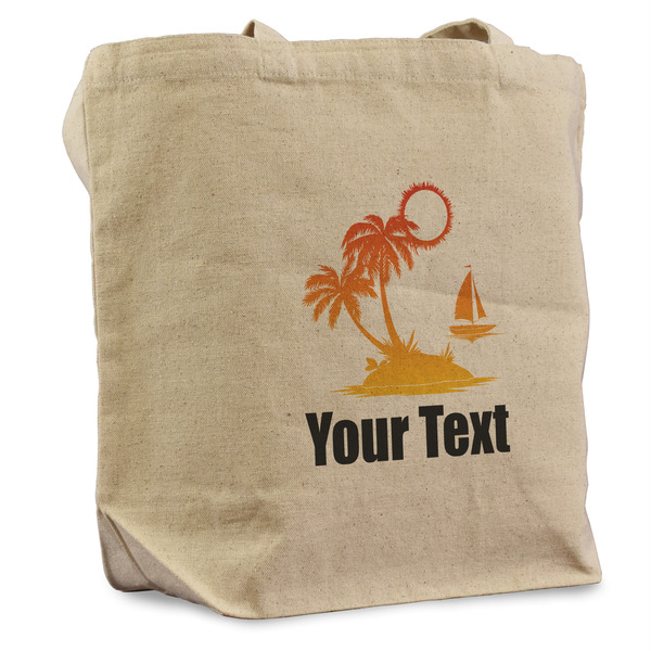 Custom Tropical Sunset Reusable Cotton Grocery Bag - Single (Personalized)