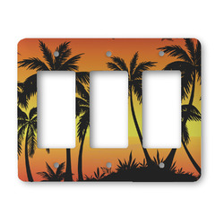 Tropical Sunset Rocker Style Light Switch Cover - Three Switch