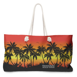 Tropical Sunset Large Tote Bag with Rope Handles (Personalized)