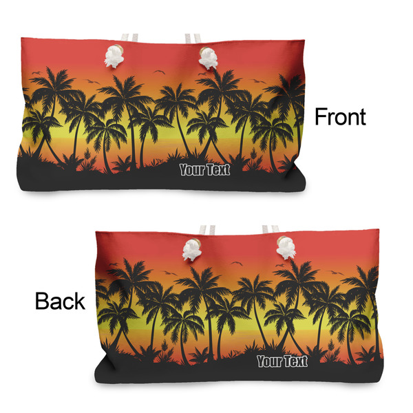 Tropical Sunset Large Rope Tote - From & Back View