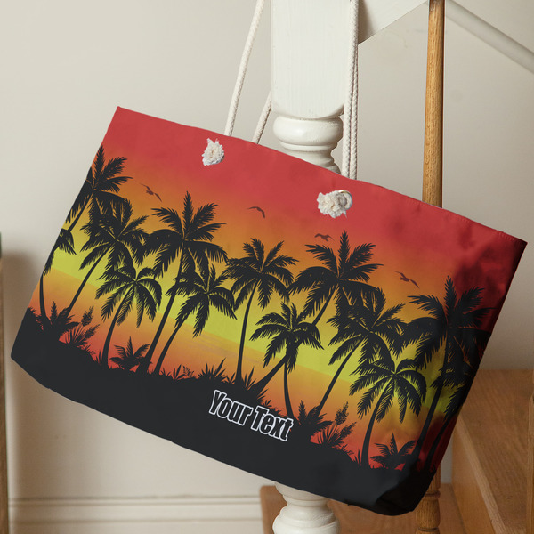 Tropical Sunset Large Rope Tote - Life Style