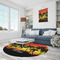 Tropical Sunset Round Area Rug - IN CONTEXT