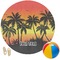 Tropical Sunset Round Beach Towel