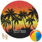 Tropical Sunset Round Beach Towel (Personalized)