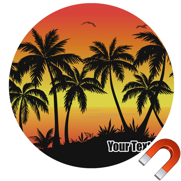 Custom Tropical Sunset Car Magnet (Personalized)