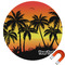 Tropical Sunset Round Car Magnet