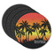 Tropical Sunset Round Rubber Backed Coasters - Set of 4 (Personalized)