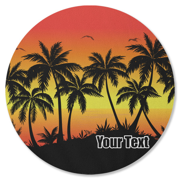 Tropical Sunset Round Coaster Rubber Back - Single