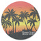 Tropical Sunset Round Coaster Rubber Back - Single