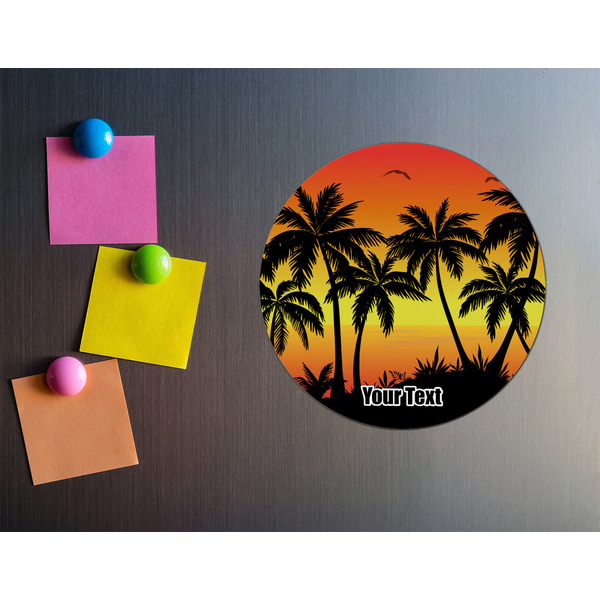 Tropical Sunset Round Fridge Magnet - LIFESTYLE