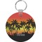 Tropical Sunset Round Keychain (Personalized)