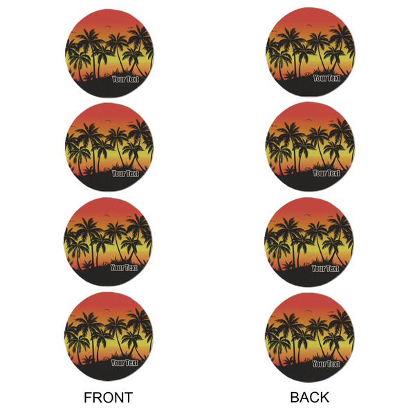 Tropical Sunset Round Linen Placemats - APPROVAL Set of 4 (double sided)