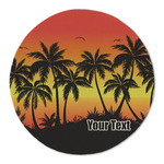 Tropical Sunset Round Linen Placemat - Single Sided (Personalized)