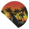 Tropical Sunset Round Linen Placemats - Front (folded corner double sided)