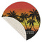 Tropical Sunset Round Linen Placemats - Front (folded corner single sided)