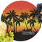 Tropical Sunset Round Linen Placemats - Front (w flowers)