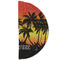 Tropical Sunset Round Linen Placemats - HALF FOLDED (double sided)