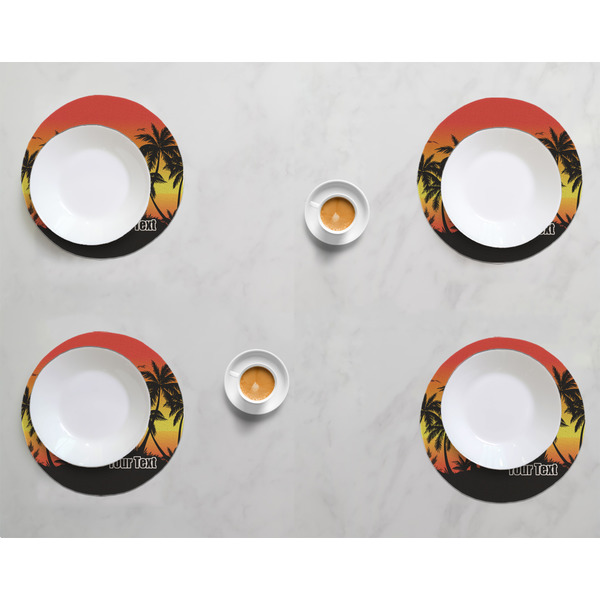 Tropical Sunset Round Linen Placemats - LIFESTYLE (set of 4)