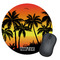 Tropical Sunset Round Mouse Pad (Personalized)