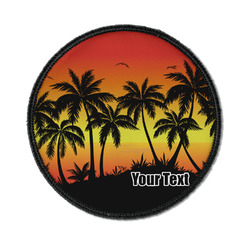 Tropical Sunset Iron On Round Patch w/ Name or Text